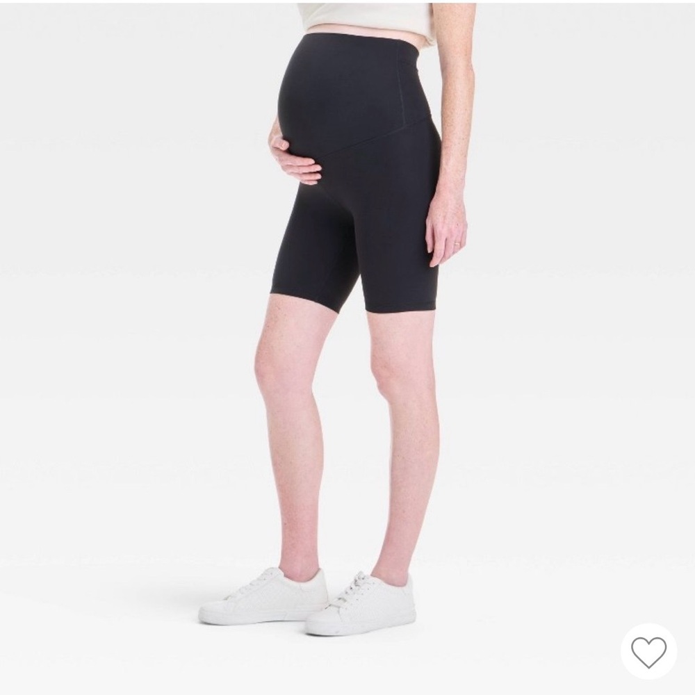 Women's Black Maternity Biker Shorts- Isabel Maternity by Ingrid + Isabel